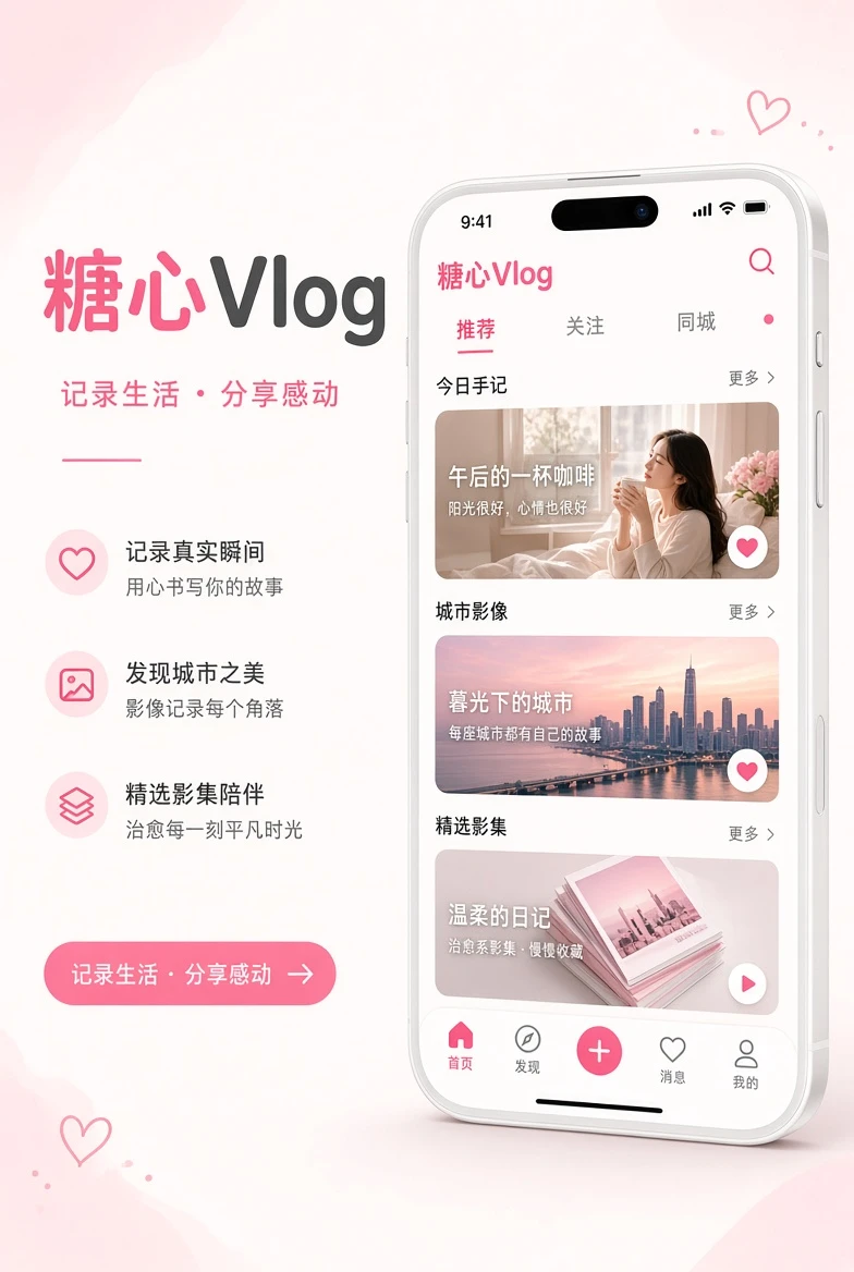 糖心Vlog APP移动端界面